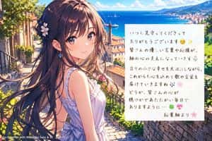 Anime Girl by the Sea with Letter preview