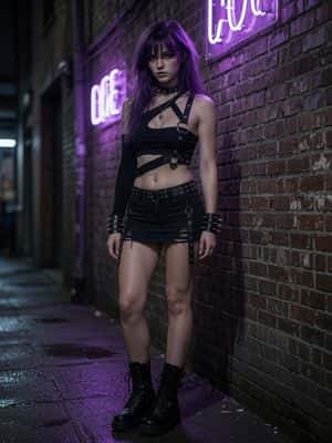 Goth Punk Neon Alley Portrait preview
