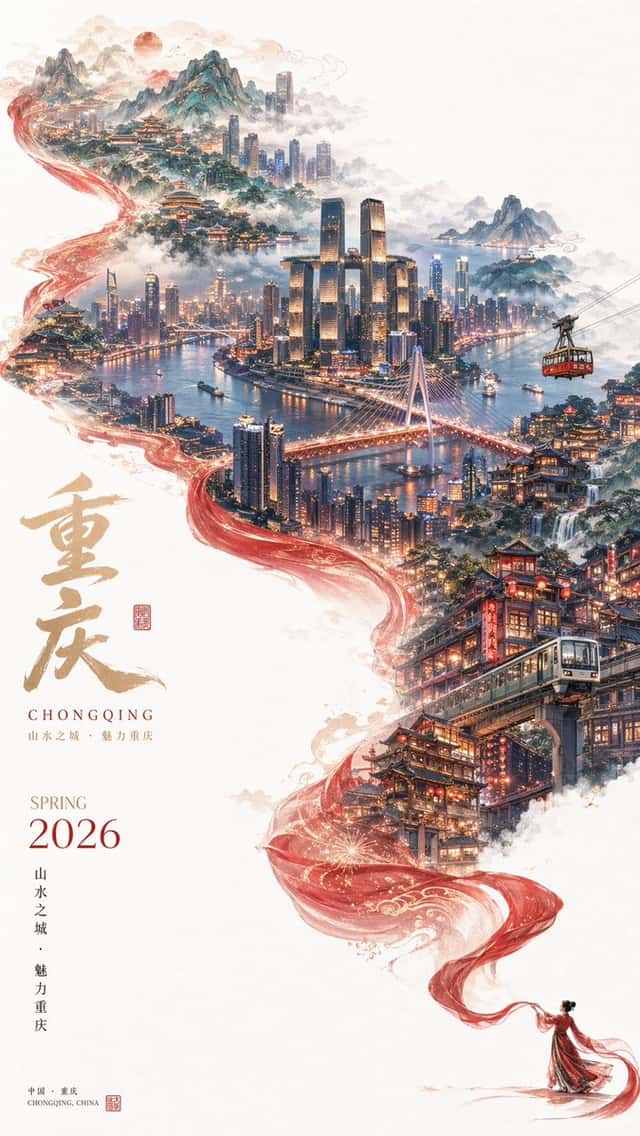Surreal Cityscape Travel Poster preview