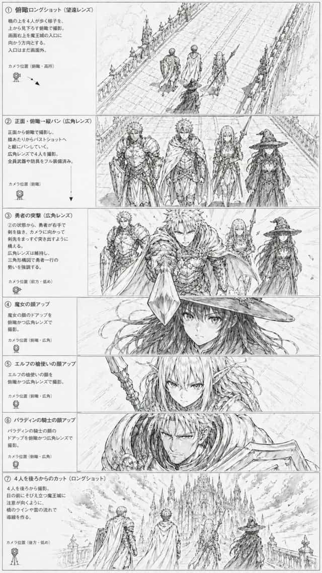 Fantasy Anime Storyboard Sheet preview