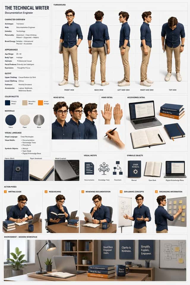 Professional 3D Character Concept Sheet preview