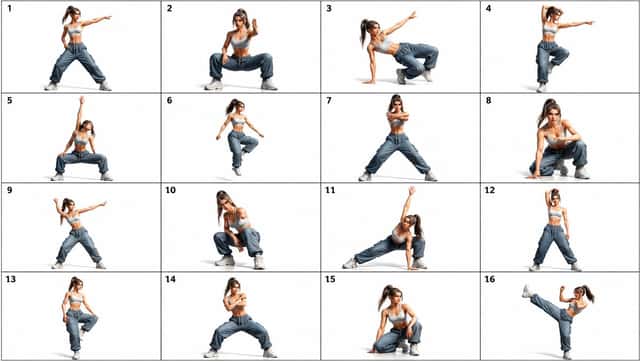 16-Panel Dance Pose Reference Sheet preview