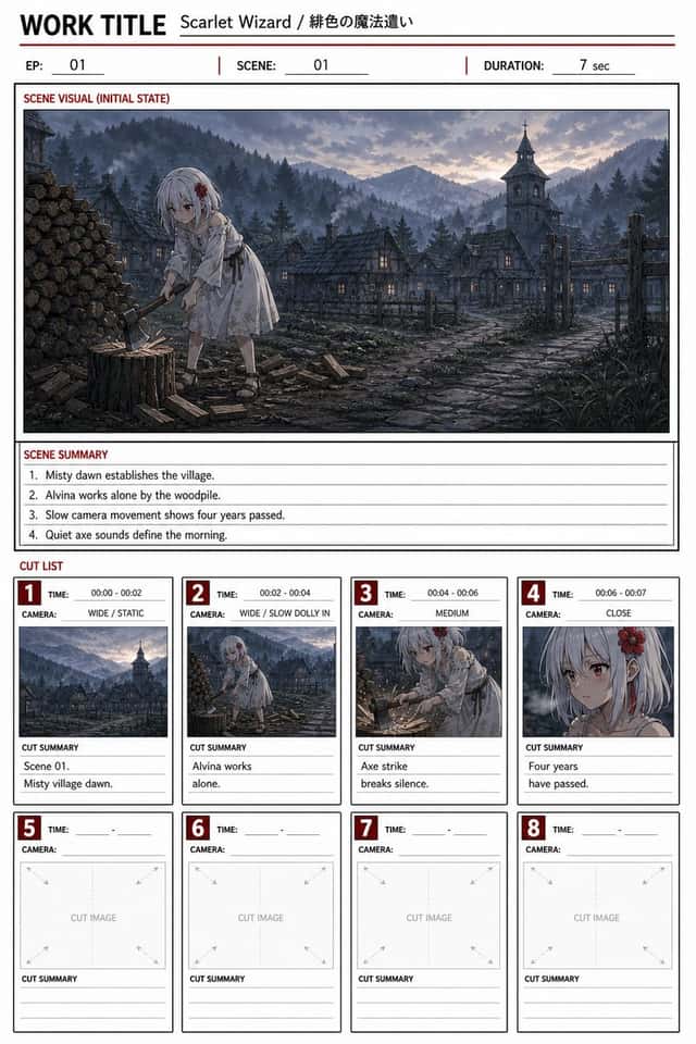 Anime Storyboard Sheet preview