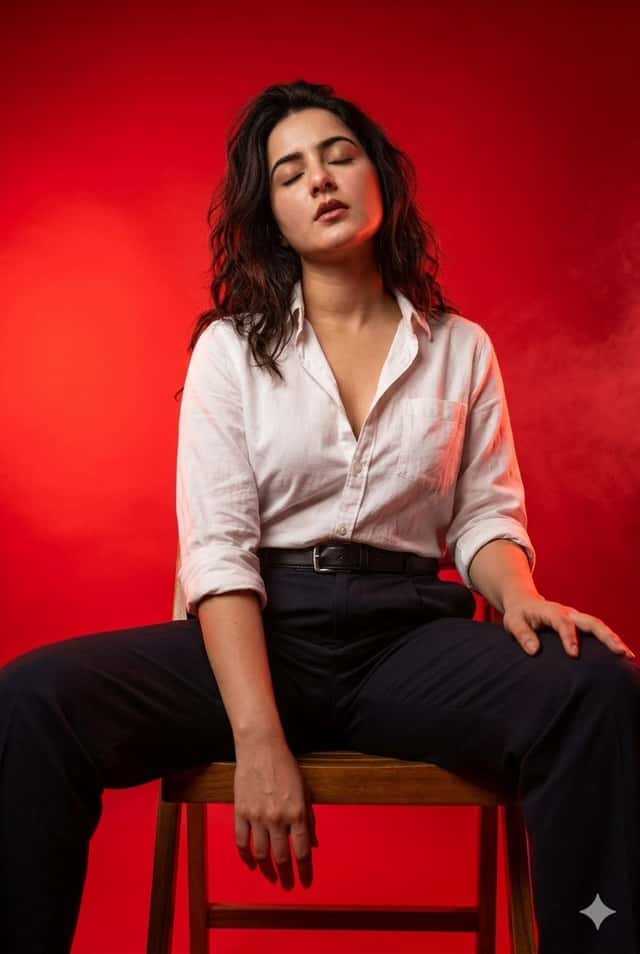 Red Monochrome Fashion Studio Portrait preview