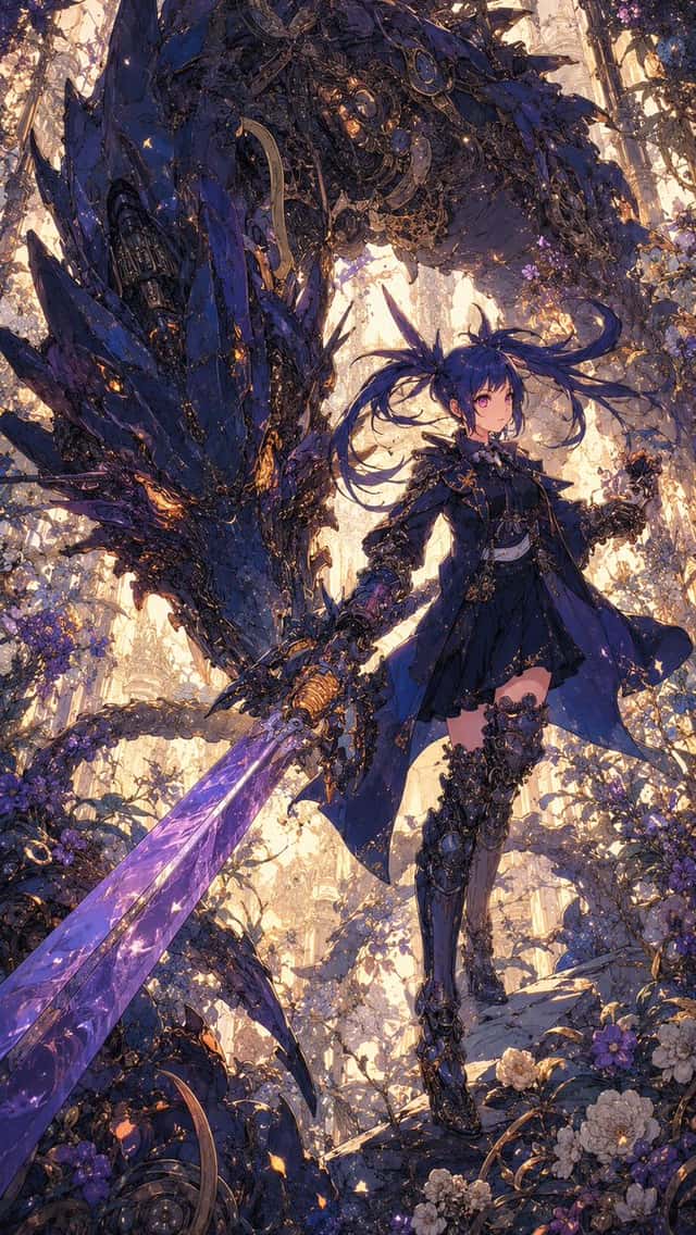 Indigo Dragon Swordswoman preview
