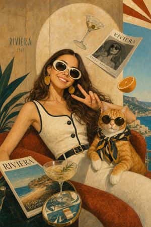 1960s Riviera Surreal Illustration preview
