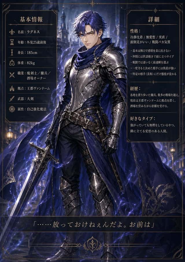Dark Fantasy Knight Character Sheet preview
