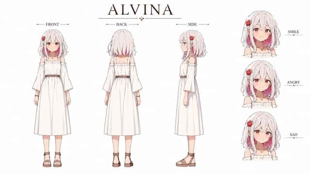 Alvina Anime Character Reference Sheet preview