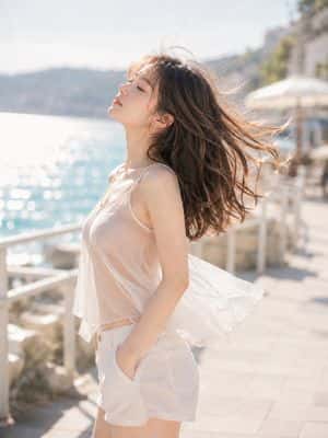 Breezy Seaside Profile Portrait preview