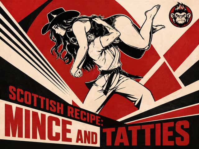 Retro Mince and Tatties Action Poster preview