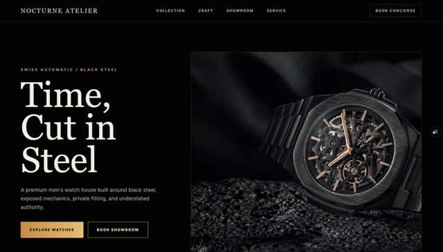 Luxury Watch Hero Web Design preview