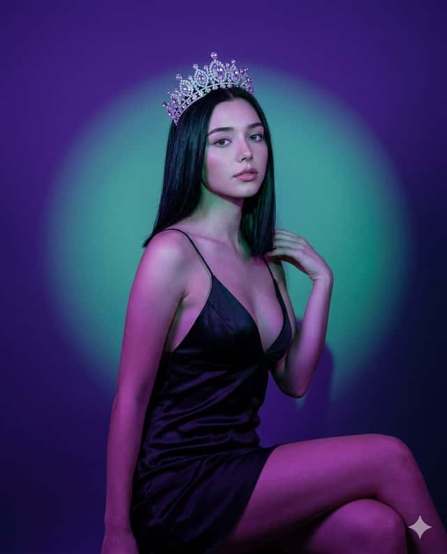 Neon Crowned Fashion Portrait preview