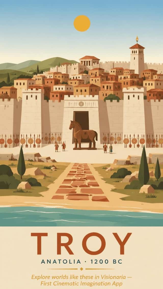 Vintage Troy Travel Poster preview
