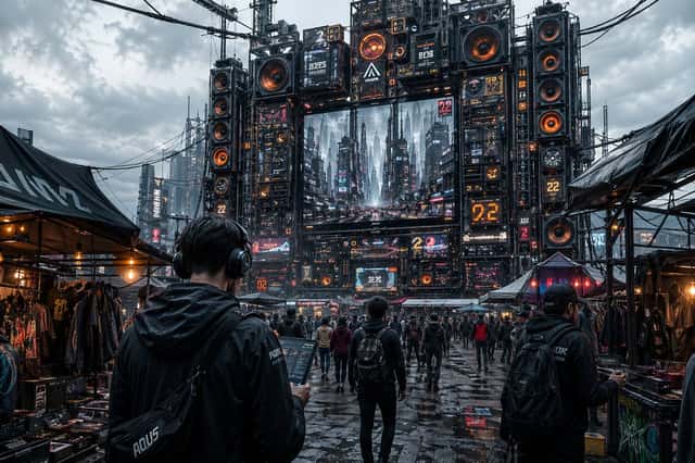 Futuristic Cyberpunk Music Market preview