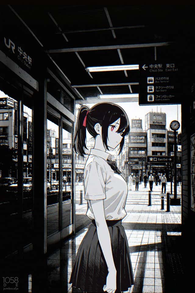 Anime Girl at Chuo Station preview