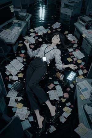 Flooded Office Burnout Anime Scene preview
