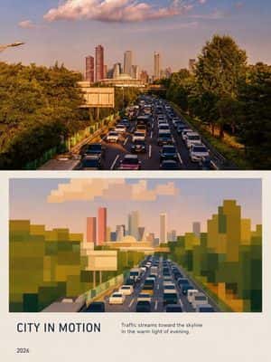 City in Motion Split Editorial Poster preview