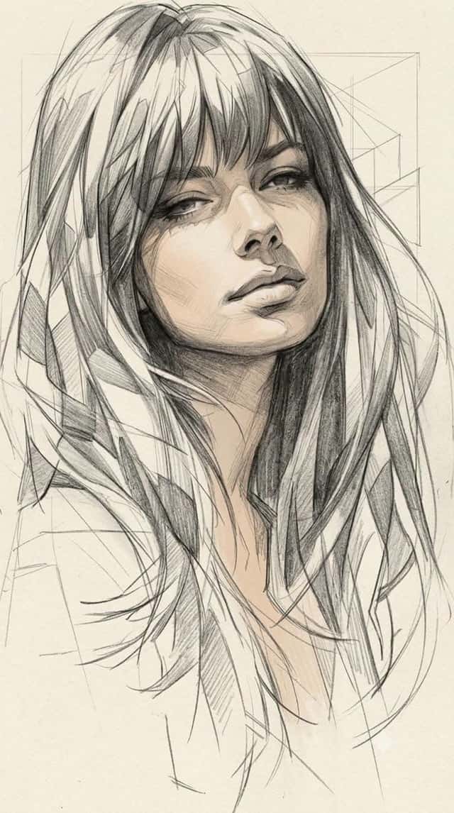 High-Contrast Monochrome Portrait Sketch preview