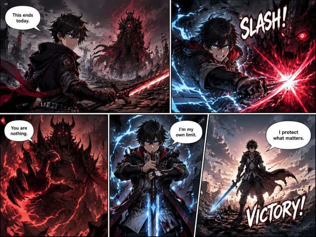 Dark Fantasy Manga Battle Page preview