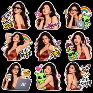 Glam AI Sticker Sheet preview