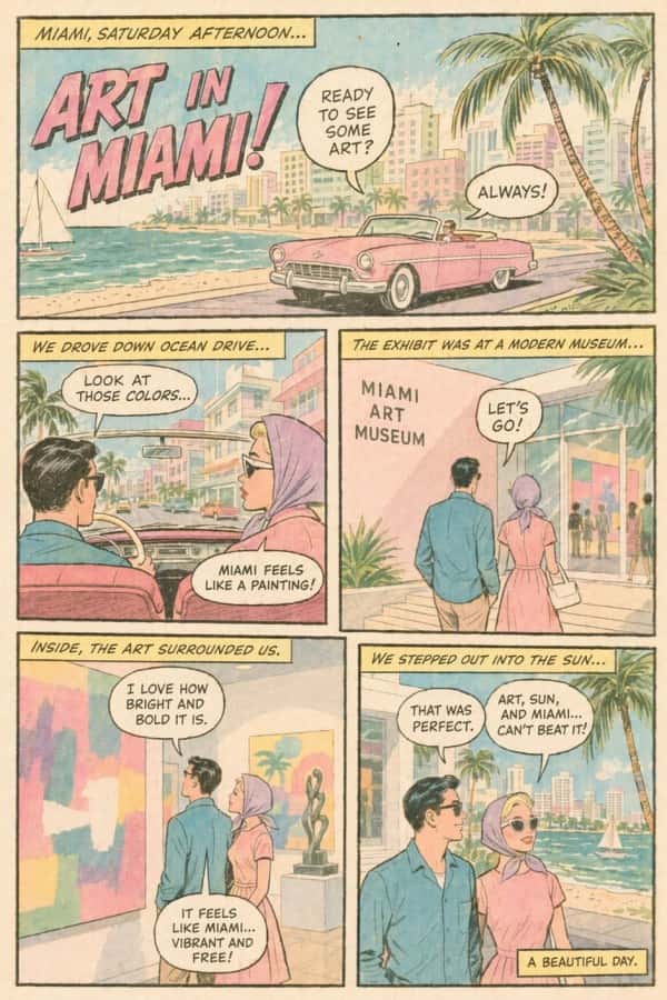Vintage Miami Art Date Comic Page preview