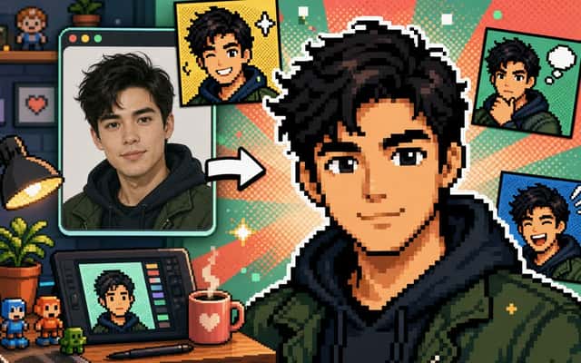Selfie to Pixel Comic Studio preview