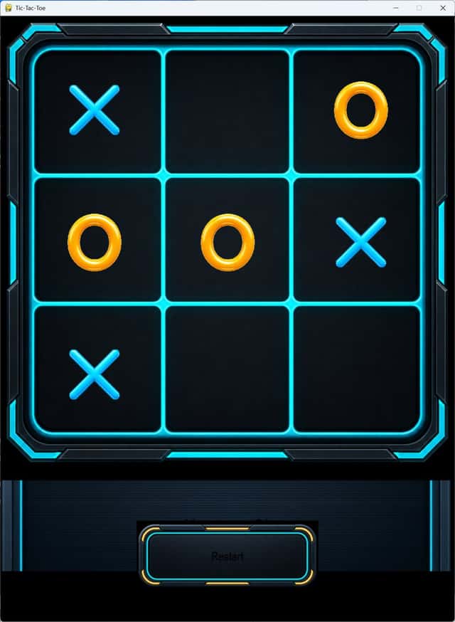 Futuristic Neon Tic-Tac-Toe UI preview