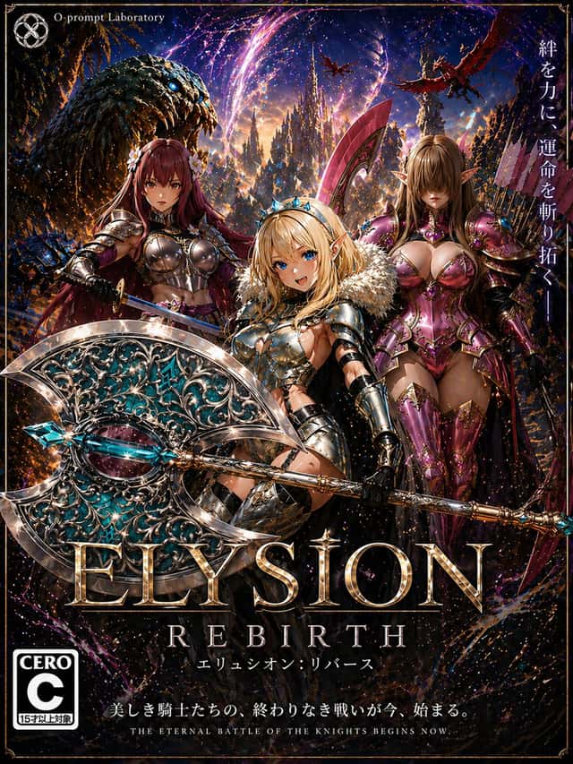 Fantasy RPG Game Cover with Three Knight Women preview