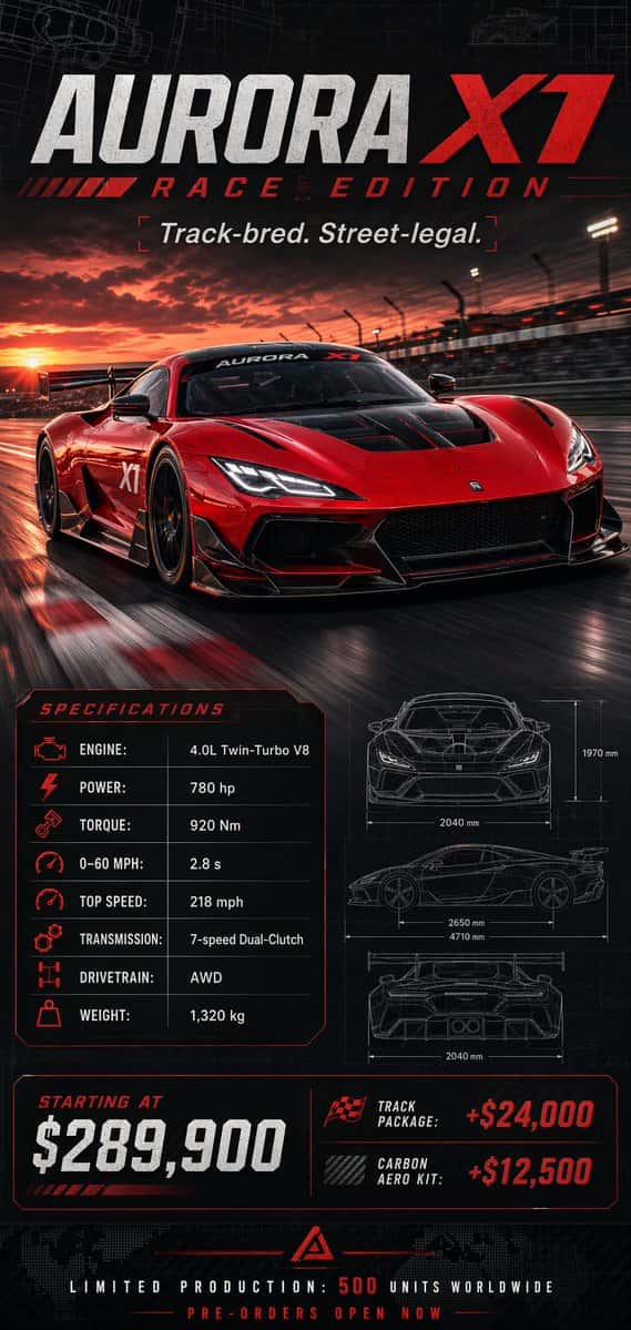 Racing Car Poster with Specs preview