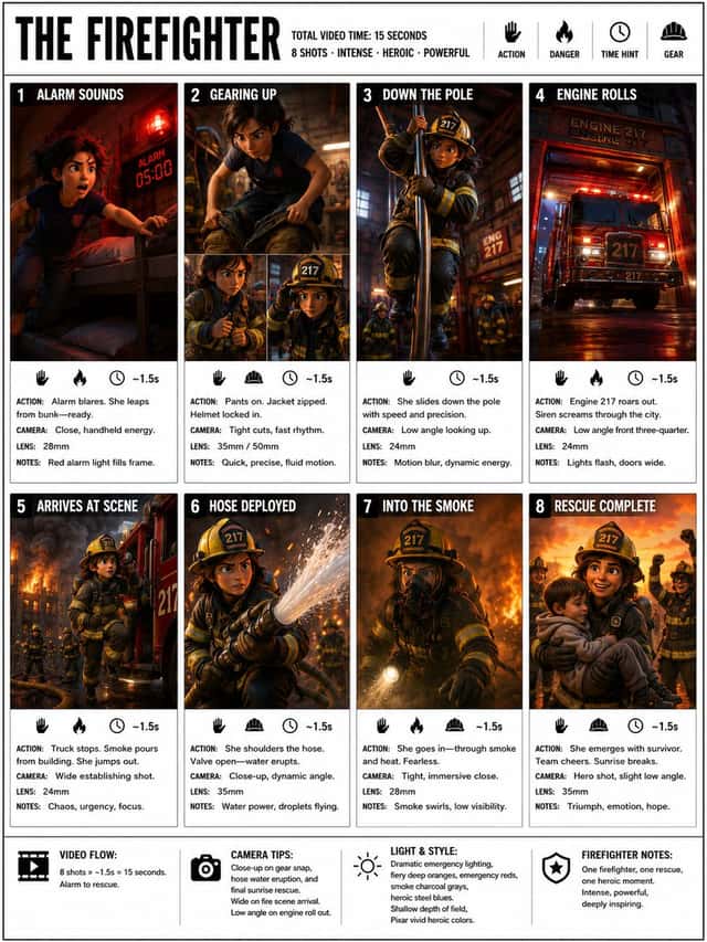 Firefighter Storyboard Infographic preview