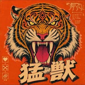 Vintage Roaring Tiger Japanese Poster preview