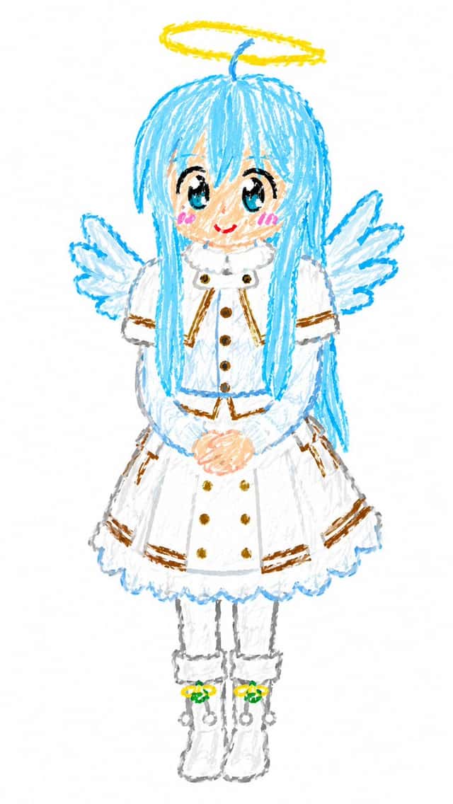 Crayon Chibi Angel Girl preview