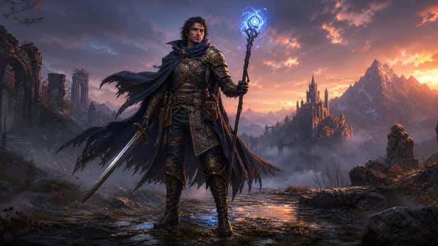 Dark Fantasy Spellblade at Sunset preview