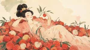 Tang Noblewoman in Lychee Watercolor preview