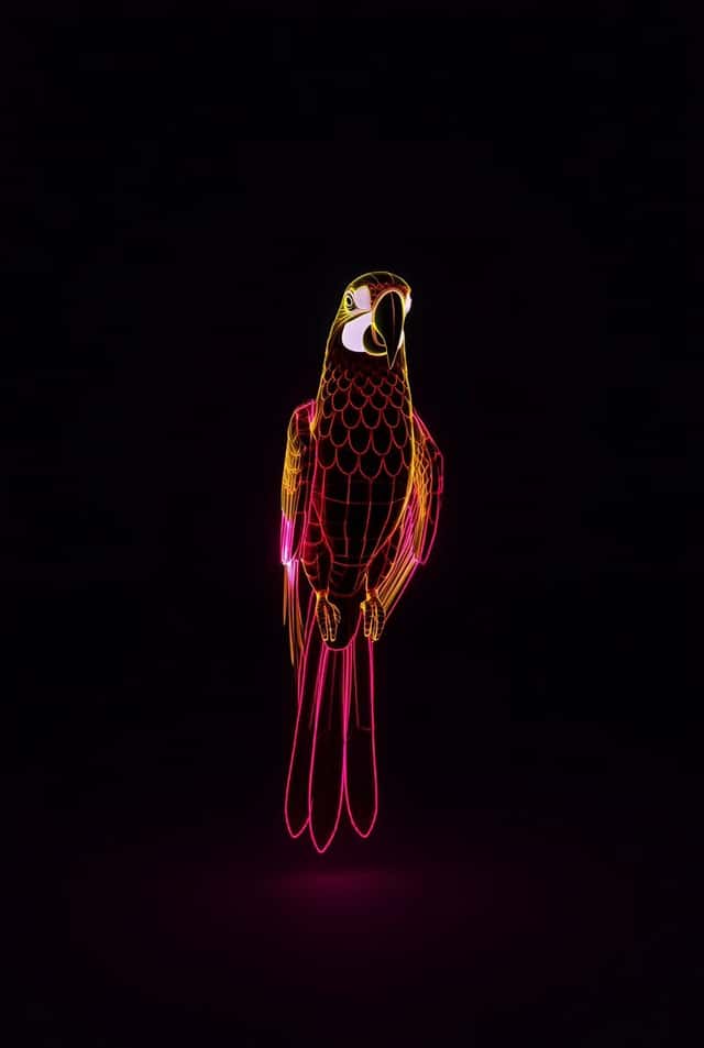 Neon Wireframe Parrot preview