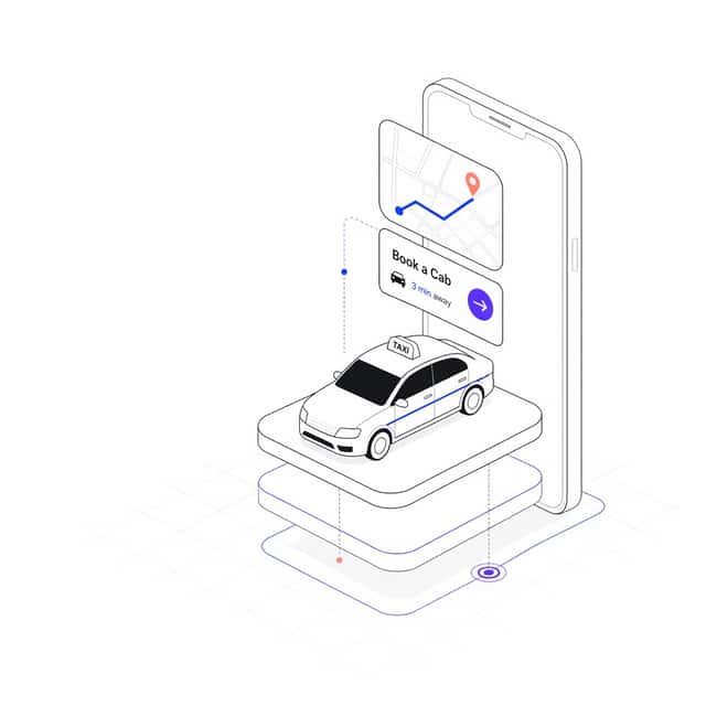Isometric Taxi Booking App preview