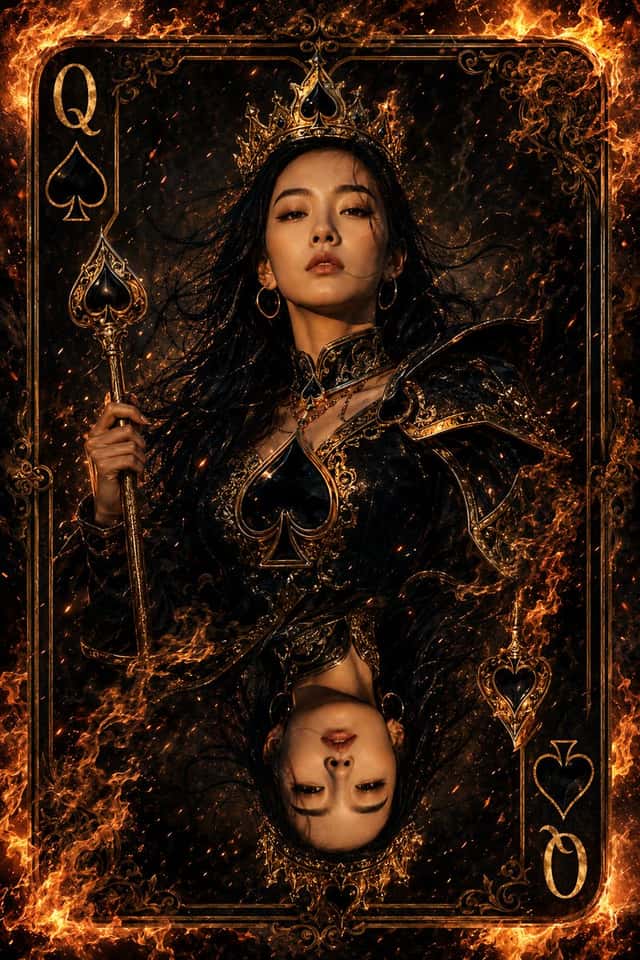 Queen of Spades Fantasy Playing Card preview