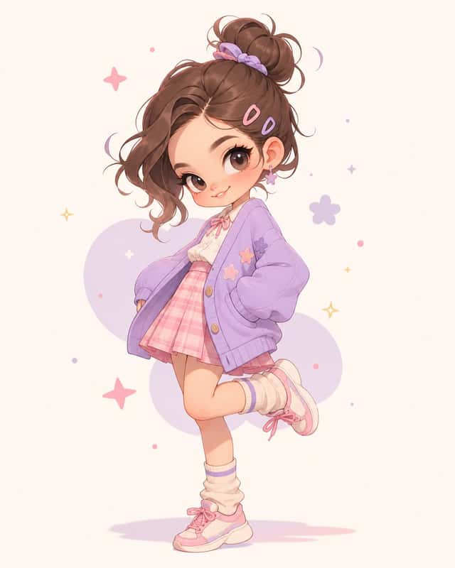 Pastel Kawaii Girl Fashion Portrait preview