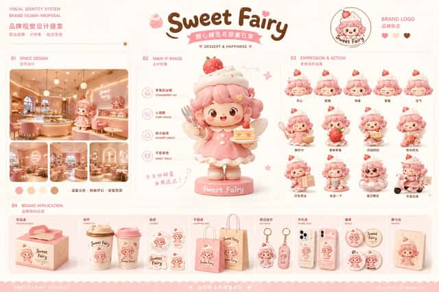 Dessert Brand Visual Identity Proposal Board preview