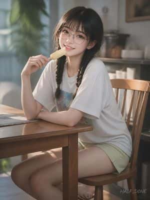 Sunlit Cafe Popsicle Portrait preview