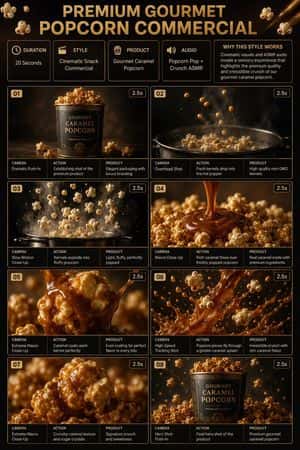 Gourmet Popcorn Storyboard preview