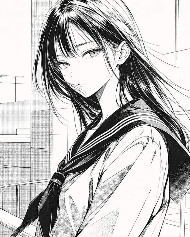 Censored Manga Schoolgirl Portrait preview