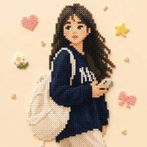 Beaded Pixel Art Portrait preview