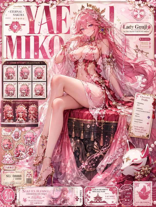 Luxury Sakura Yae Miko Collector Poster preview