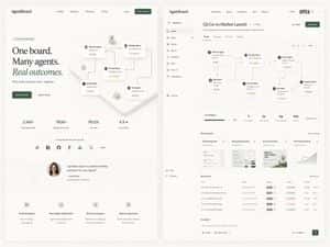 AgentBoard SaaS Landing and Dashboard UI preview