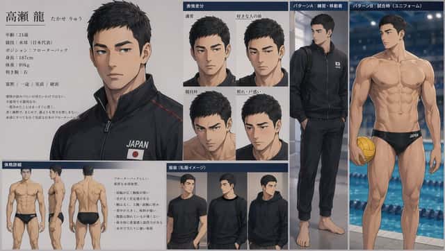Anime Water Polo Character Sheet preview