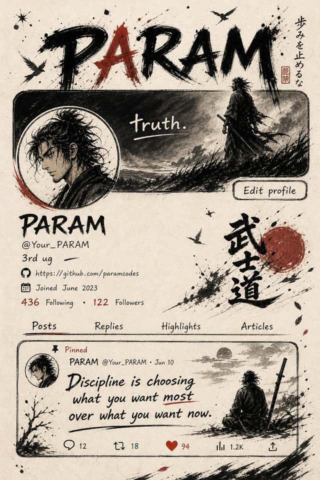 Samurai Ink Social Profile preview