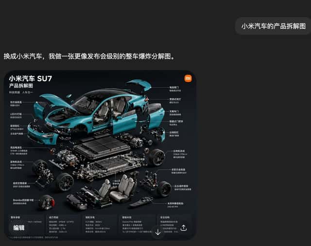 Xiaomi SU7 Exploded View Chat Screenshot preview