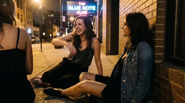 Candid Nightclub Sidewalk Scene preview