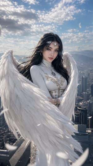 Modern Angel Rooftop Portrait preview